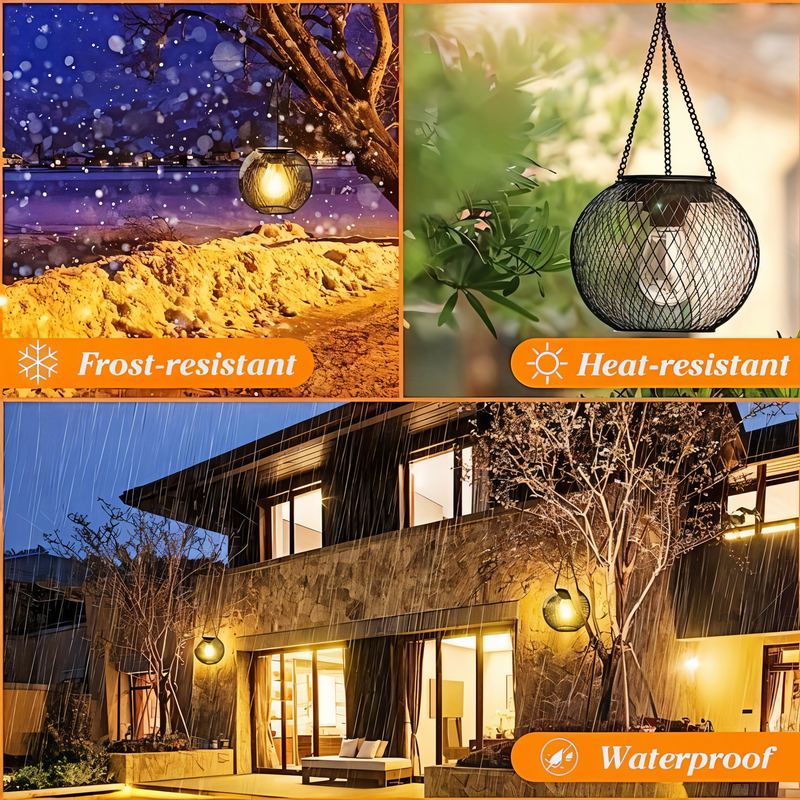 Lumentalic Solar Lamp - Waterproof Hanging Lights Set - Solar Lamp for Hanging