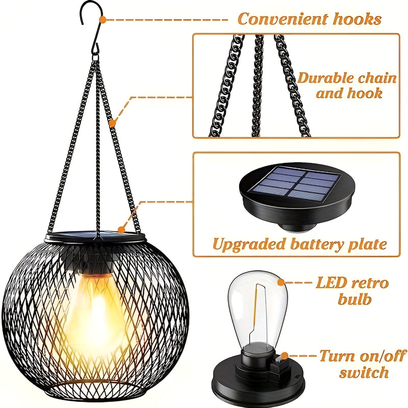 Lumentalic Solar Lamp - Waterproof Hanging Lights Set - Solar Lamp for Hanging