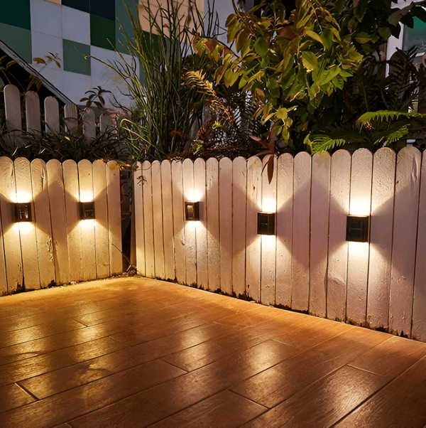 LumiSun Solar Wall Light - Solar-powered Outdoor Lamp with Two Beams