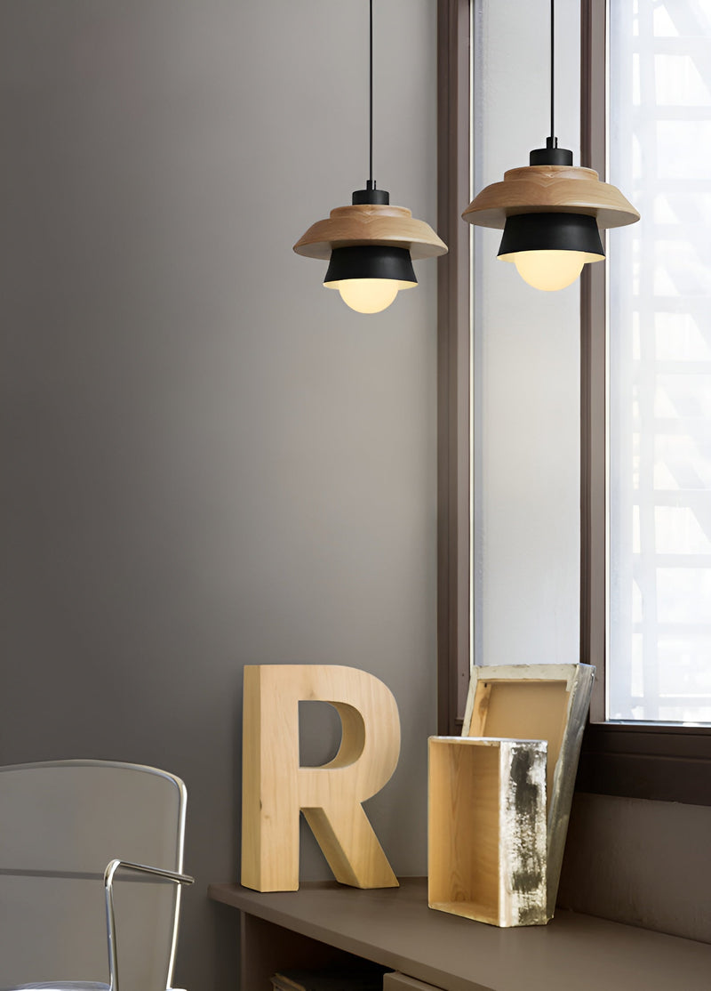 LuminLoft Ceiling Lights - Minimalistic Macaron Pendant Lamps made of Wood