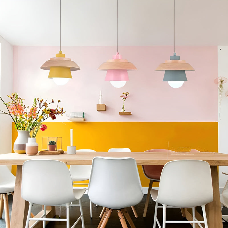 LuminLoft Ceiling Lights - Minimalistic Macaron Pendant Lamps made of Wood