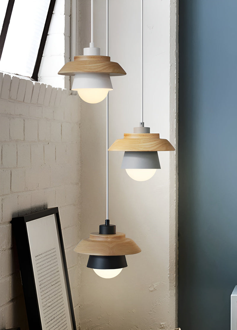 LuminLoft Ceiling Lights - Minimalistic Macaron Pendant Lamps made of Wood