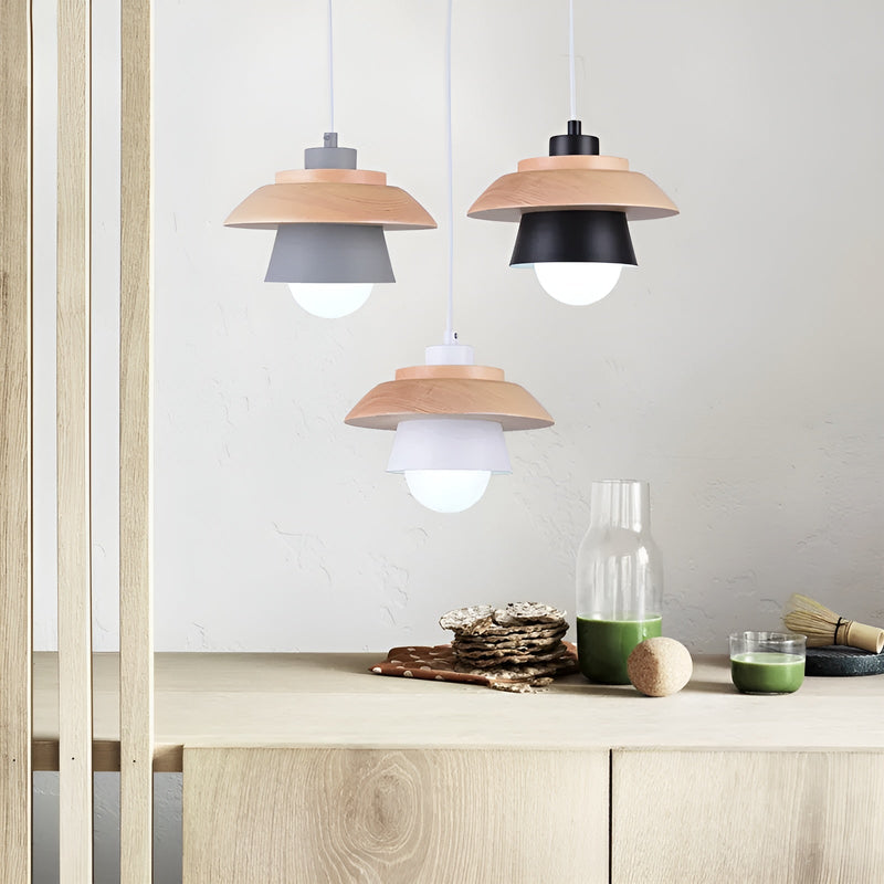 LuminLoft Ceiling Lights - Minimalistic Macaron Pendant Lamps made of Wood