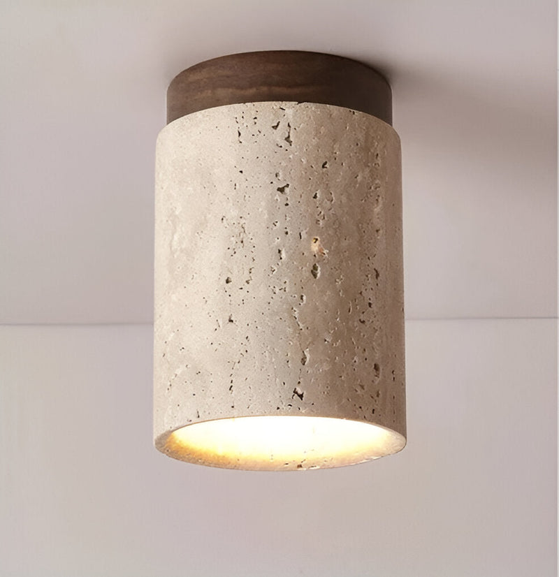 MarWood Ceiling Light - Travertine Ceiling Light - Flush Mount Spotlight