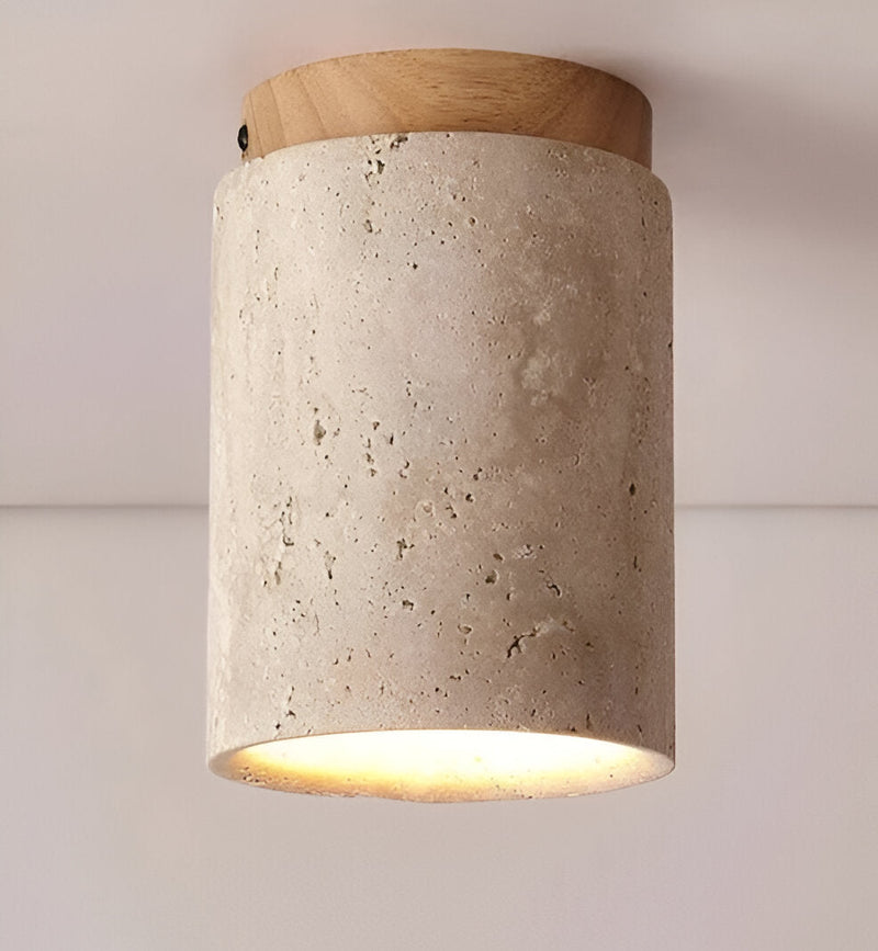 MarWood Ceiling Light - Travertine Ceiling Light - Flush Mount Spotlight