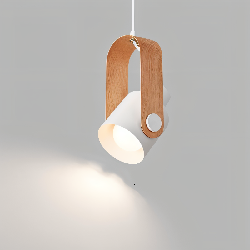 MiniLog Hanging Spot Light - Nordic Wood Grain Metal Pendant Light