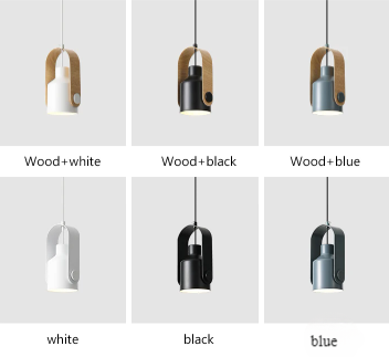 MiniLog Hanging Spot Light - Nordic Wood Grain Metal Pendant Light