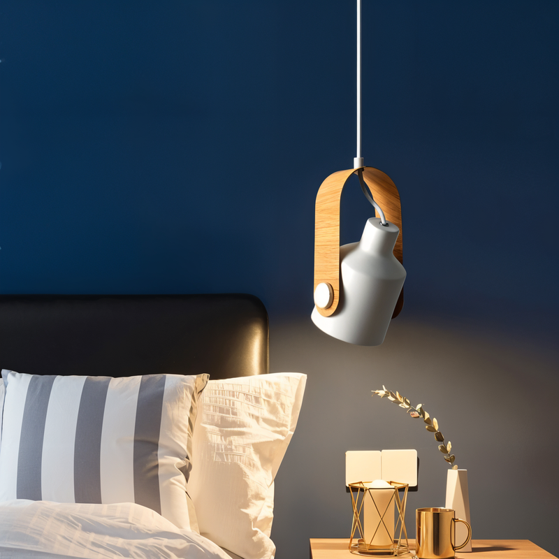 MiniLog Hanging Spot Light - Nordic Wood Grain Metal Pendant Light