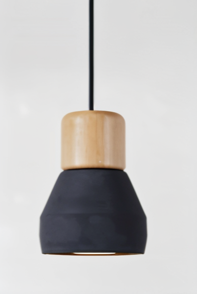 MixTint Pendant Light - Ceiling Light Made of Concrete with Wood Accents