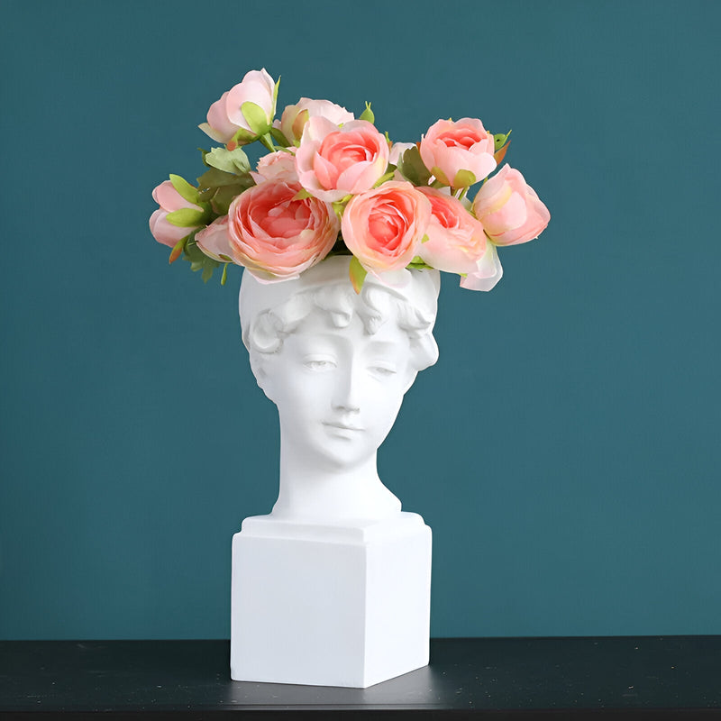 Mythical Flower Pot - Greek Head Planter - Face Plant Pot - Greek Head Statue