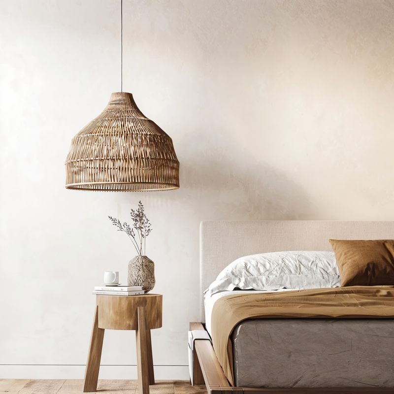 NativeHue Pendant Light - Natural Brown Rattan Hanging Lamp