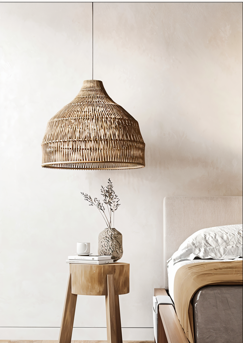 NativeHue Pendant Light - Natural Brown Rattan Hanging Lamp