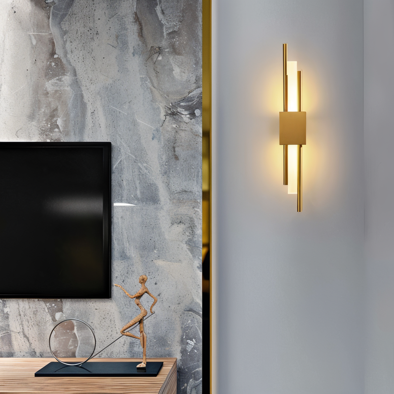 NobleGlow Gold Black Wall Light - Luxury Linear Design, Adjustable Warm/Neutral/Cool Lighting