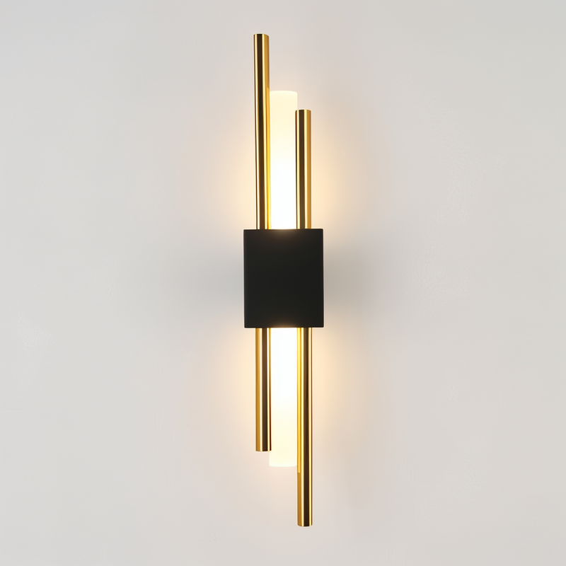 NobleGlow Gold Black Wall Light - Luxury Linear Design, Adjustable Warm/Neutral/Cool Lighting