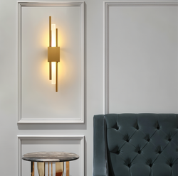 NobleGlow Gold Black Wall Light - Luxury Linear Design, Adjustable Warm/Neutral/Cool Lighting