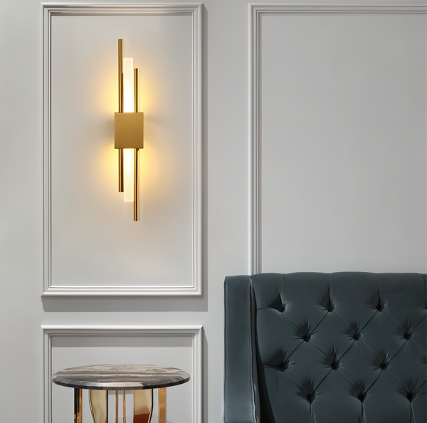 NobleGlow Gold Black Wall Light - Luxury Linear Design, Adjustable Warm/Neutral/Cool Lighting