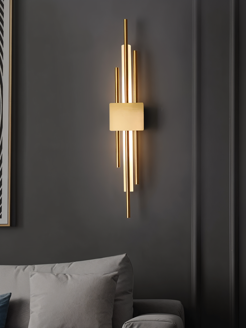 NobleGlow Gold Black Wall Light - Luxury Linear Design, Adjustable Warm/Neutral/Cool Lighting