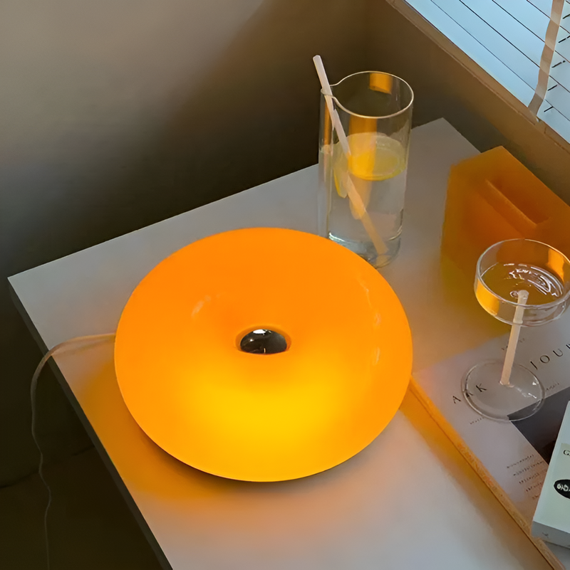 Orange Donut Lamp - Nordic Donut Glass Light - Wall Light and Table Light