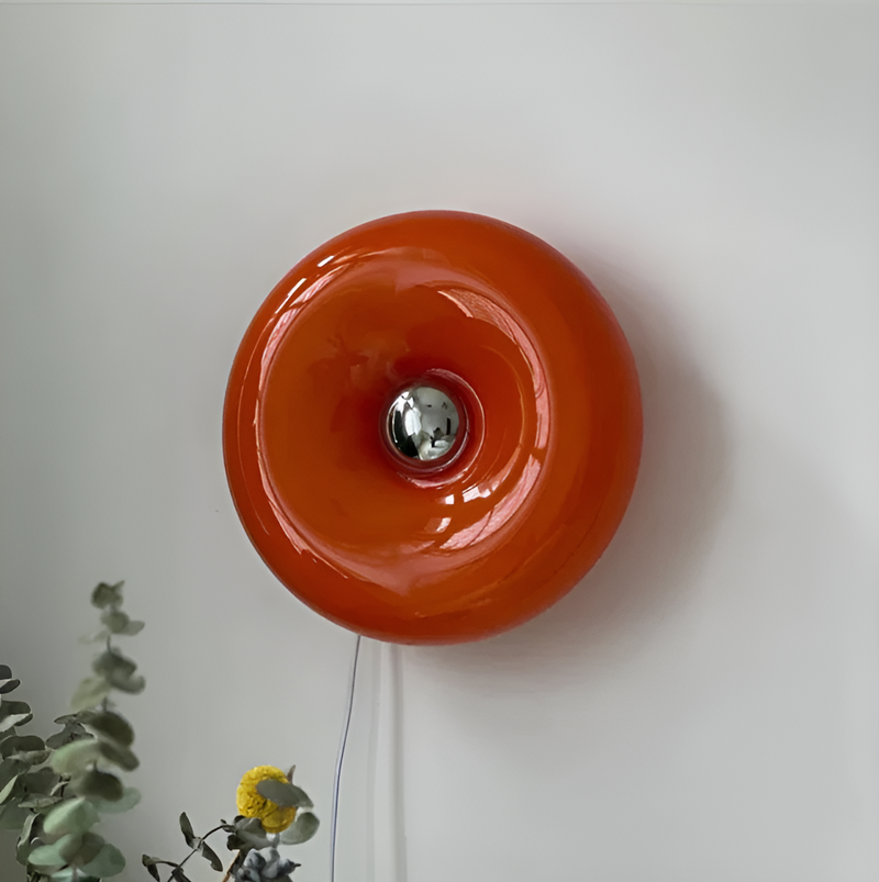 Orange Donut Lamp - Nordic Donut Glass Light - Wall Light and Table Light