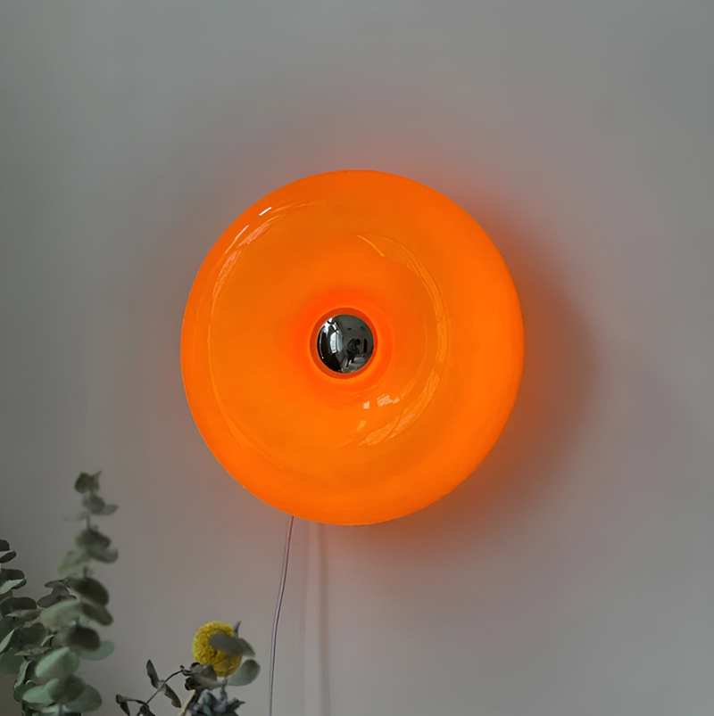 Orange Donut Lamp - Nordic Donut Glass Light - Wall Light and Table Light