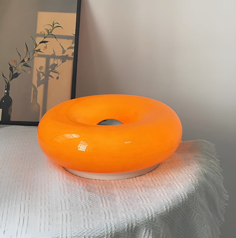 Orange Donut Lamp - Nordic Donut Glass Light - Wall Light and Table Light