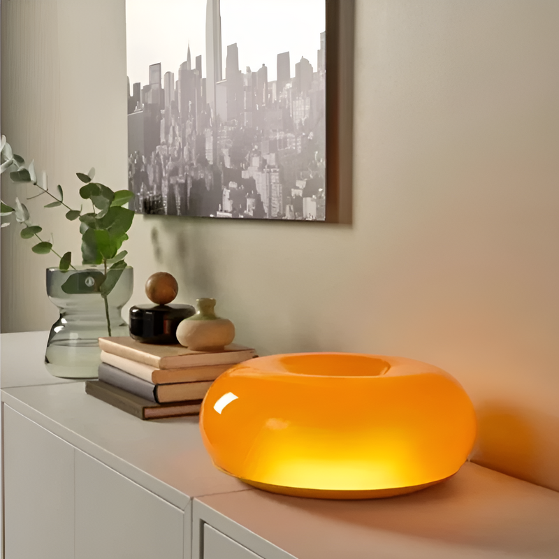 Orange Donut Lamp - Nordic Donut Glass Light - Wall Light and Table Light