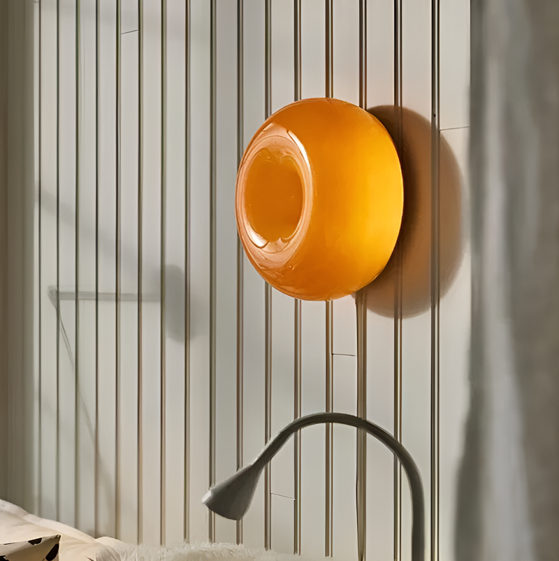 Orange Donut Lamp - Nordic Donut Glass Light - Wall Light and Table Light