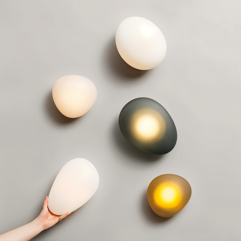 PebbleHue WallLight - Illuminating LED Wall Lamp made of Glass in Nordic Style