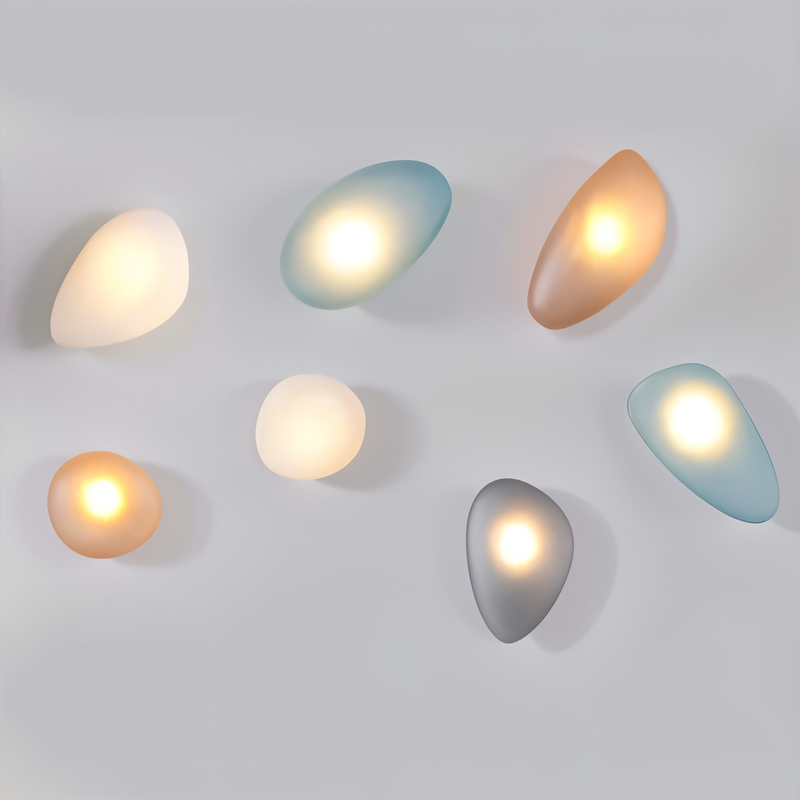 PebbleHue WallLight - Illuminating LED Wall Lamp made of Glass in Nordic Style