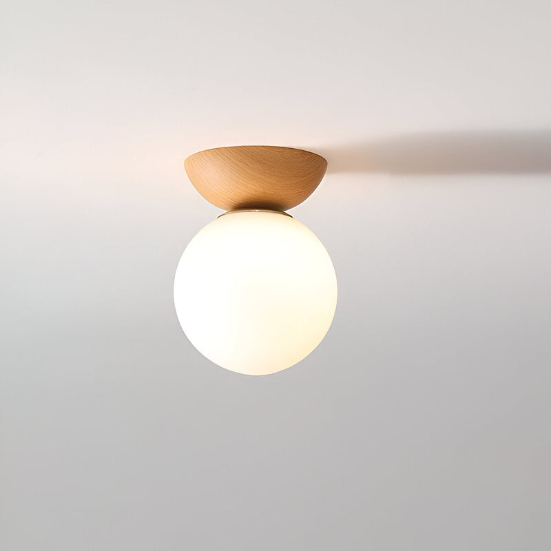 Perle LED Ceiling Light - Japanese Ball Pendant Light - Orb Semi Flush Mount Lighting