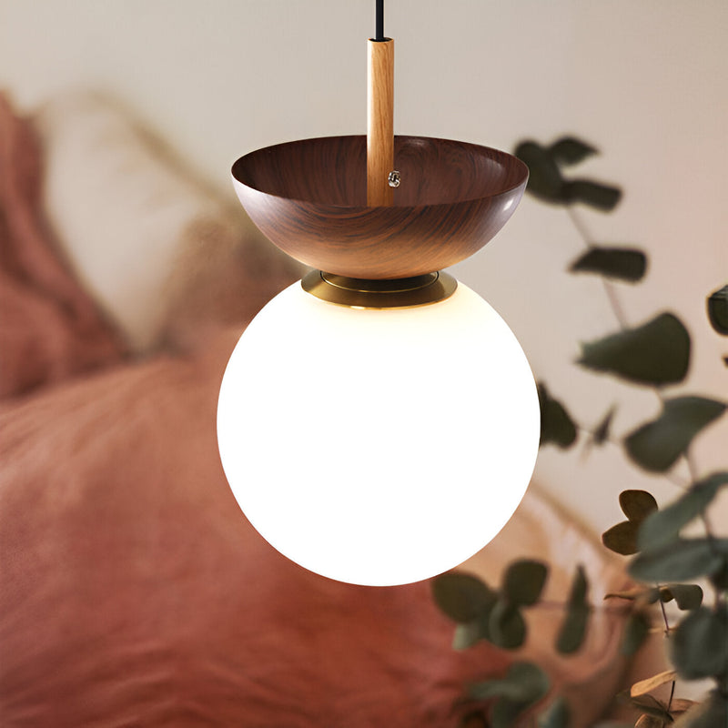 Perle LED Ceiling Light - Japanese Ball Pendant Light - Orb Semi Flush Mount Lighting