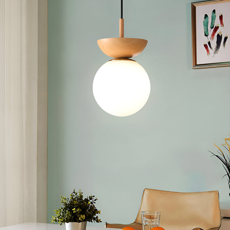 Perle LED Ceiling Light - Japanese Ball Pendant Light - Orb Semi Flush Mount Lighting