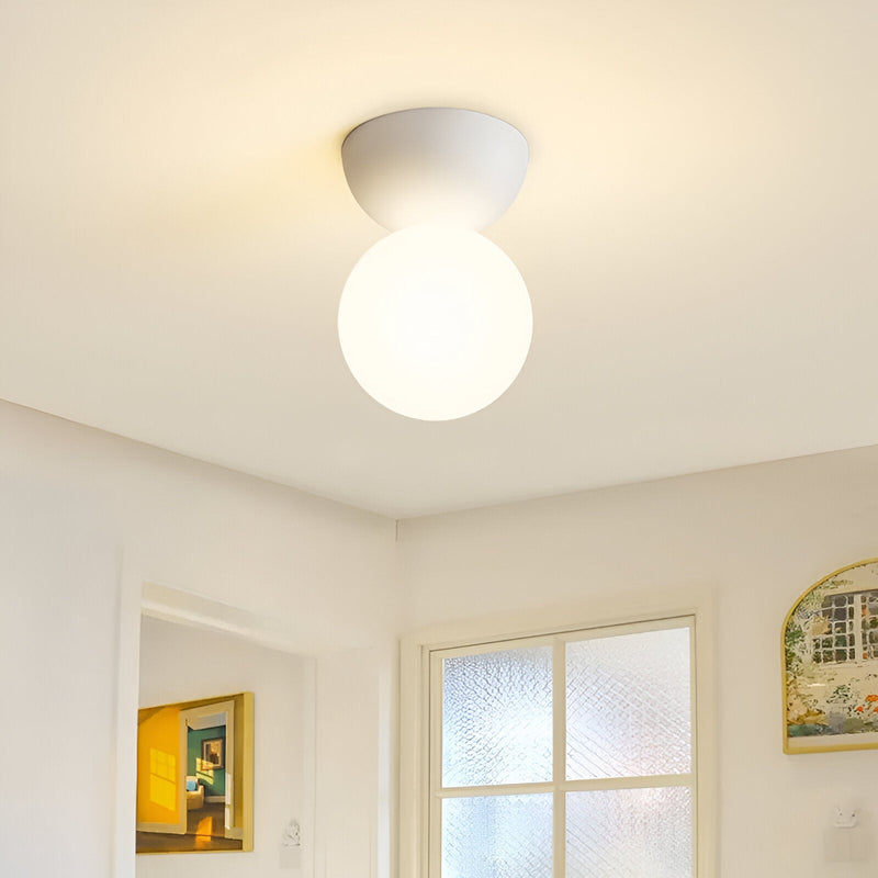 Perle LED Ceiling Light - Japanese Ball Pendant Light - Orb Semi Flush Mount Lighting