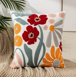 PillowFluff - Plush Floral embroidered pillow cover