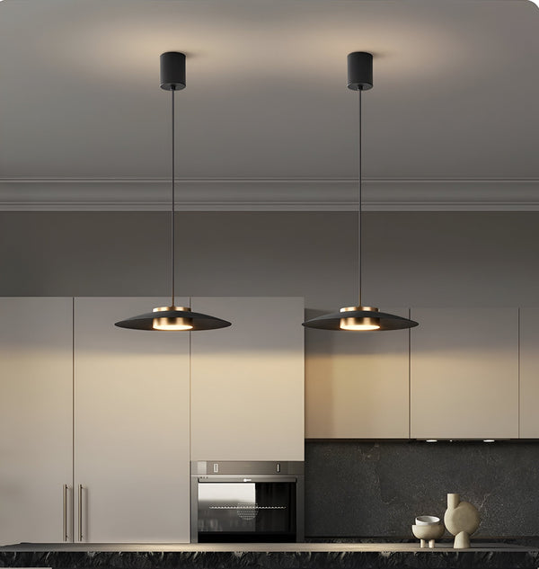 PlateLux Hanging Lamp - Nordic Pendant Light - Black Industrial Pendant