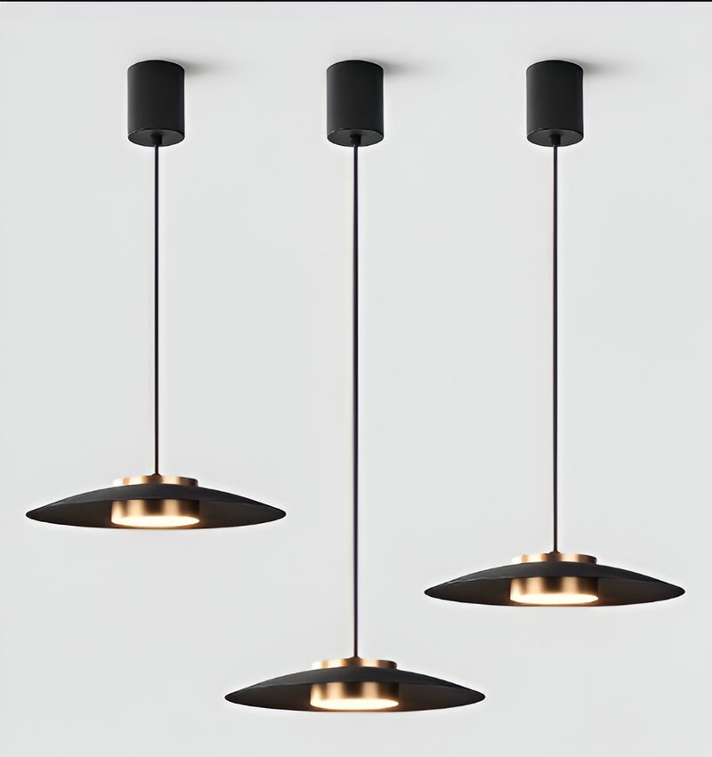 PlateLux Hanging Lamp - Nordic Pendant Light - Black Industrial Pendant