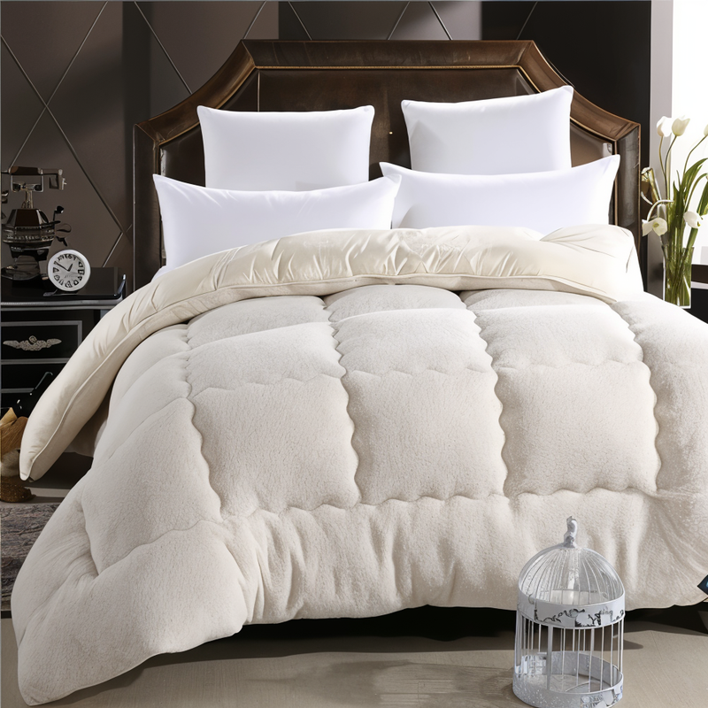 PlushFluff Duvet Cover - Soft Thick Winter Wool Fabric Blanket