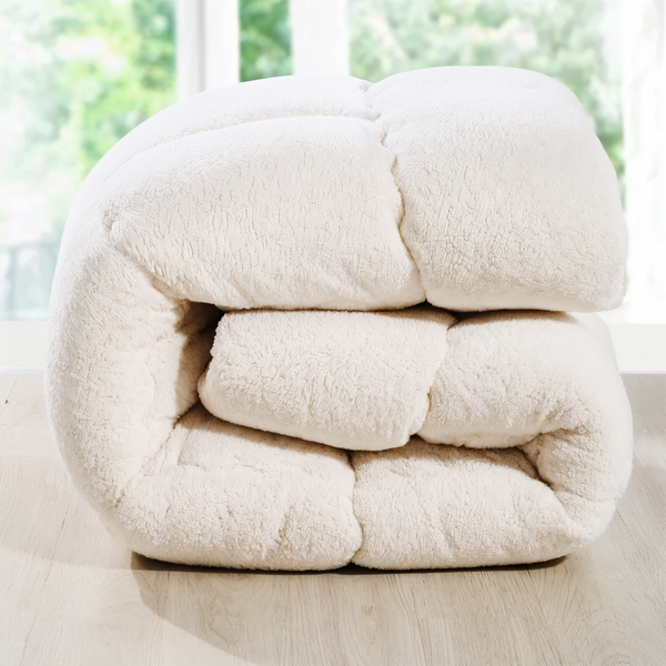 PlushFluff Duvet Cover - Soft Thick Winter Wool Fabric Blanket