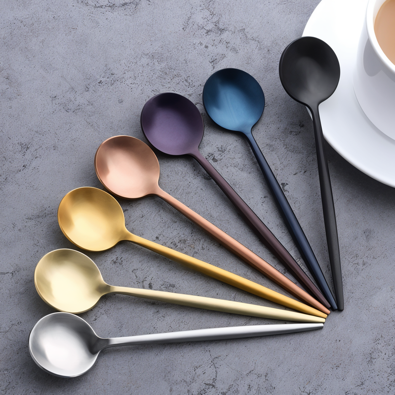 Premium Teaspoon Set - 4/6 Pieces Colorful Stainless Steel Cutlery