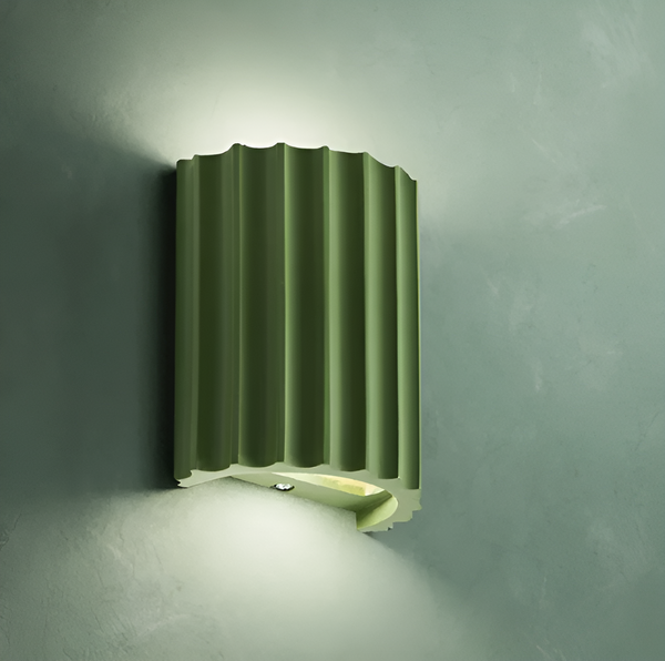 Striped LED wall light made of synthetic resin for modern Nordic atmosphere