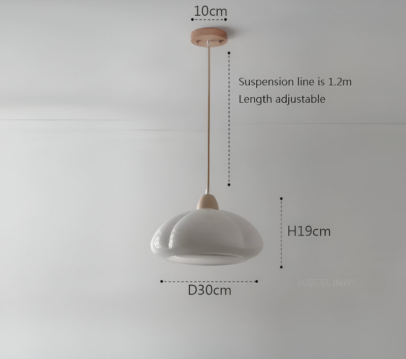 Retro Pumpkin Pendant Lights - Nordic Glass-Wood Pendant Light