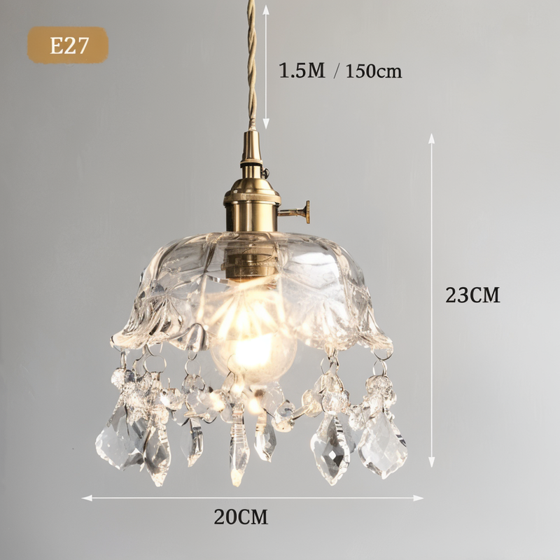 Retro Chime Chandelier - Luxurious Crystal Glass Pendant Lights