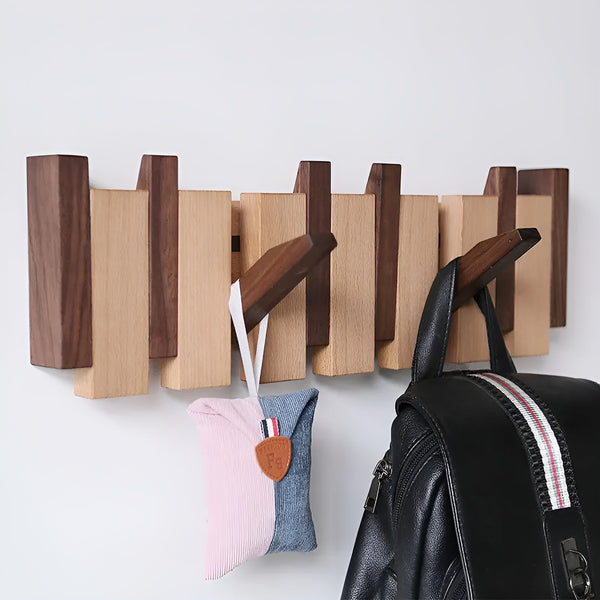 RetroHooks - Wooden piano wall shelf with magnetic hooks