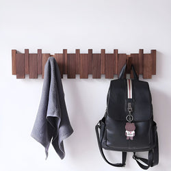 RetroHooks Wooden Piano Wall Shelf with Magnetic Hooks – Stylish Space Saver and Wall Organizer