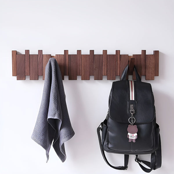 RetroHooks - Wooden piano wall shelf with magnetic hooks