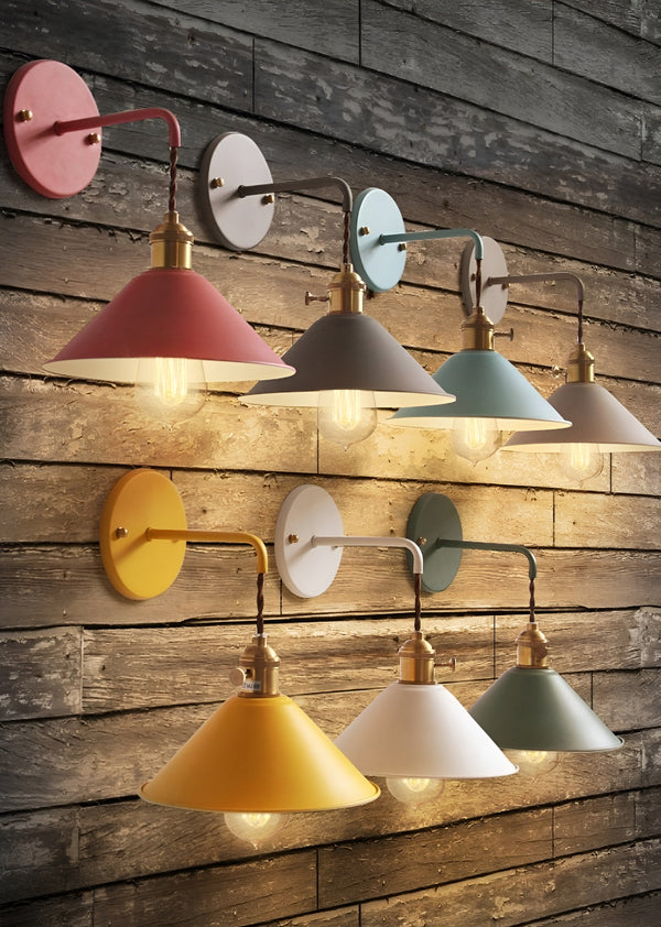 Retro Vintage Wall Light - Vintage-inspired Cone Metal Wall Lamp