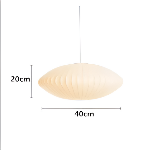 RoundRipples - White Canopy Fabric Bubble Pendant Light