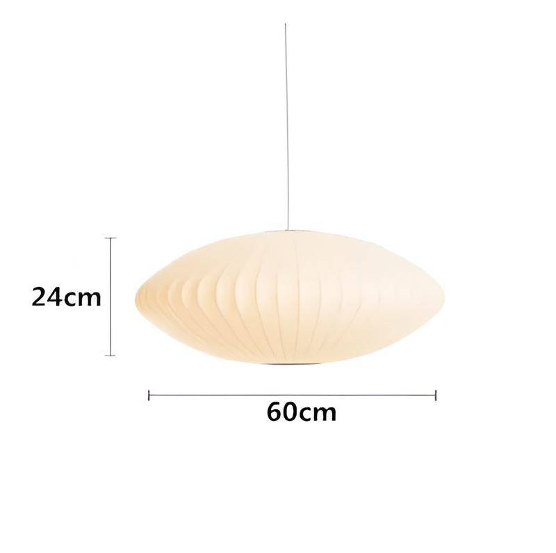 RoundRipples - White Canopy Fabric Bubble Pendant Light