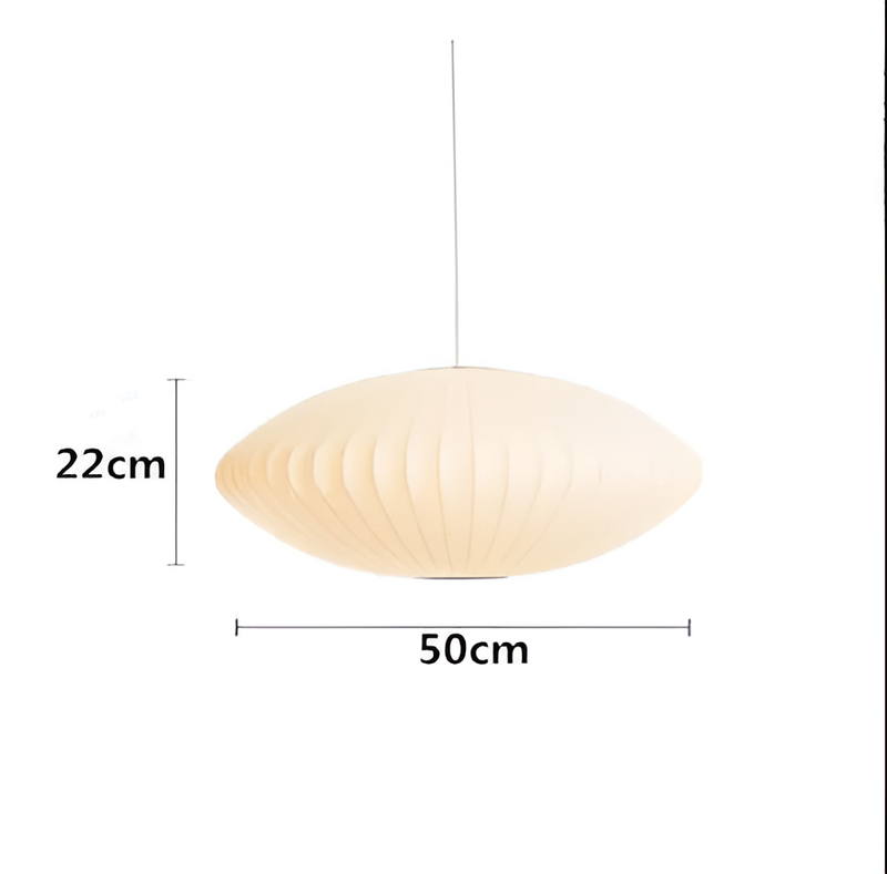 RoundRipples - White Canopy Fabric Bubble Pendant Light