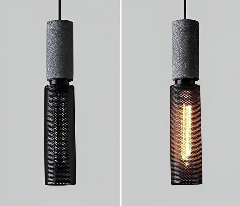 RusMic Pendant Light - Modern Retro Black Industrial Light - Adjustable Hanging Lamp